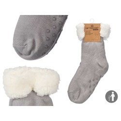 LIGHT GRAY ADULT SHERPA SOCK