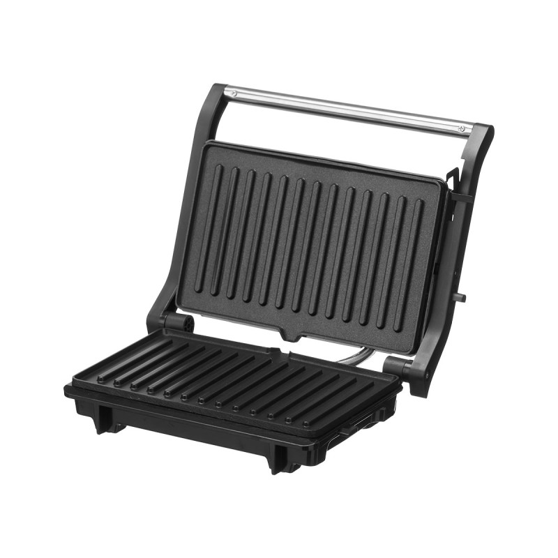 GRIL DE CONTACT DOUBLE EN ACIER NOIR 1000W MOYEN GRIL DE CONTACT DOUBLE EN ACIER NOIR 1000W MOYEN