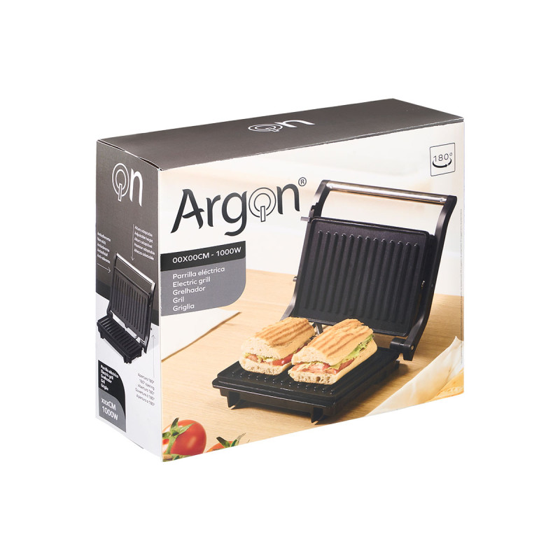 GRIL DE CONTACT DOUBLE EN ACIER NOIR 1000W MOYEN GRIL DE CONTACT DOUBLE EN ACIER NOIR 1000W MOYEN