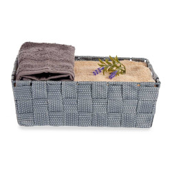 CESTA RECTANGULAR 23CM CINZA