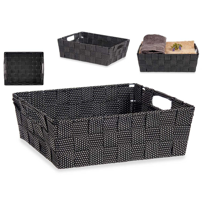 CESTA RECTANGULAR 23CM PRETA