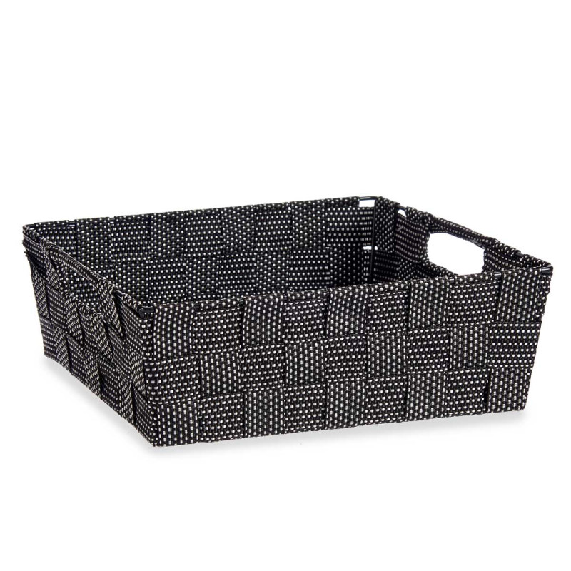 CESTA RECTANGULAR 23CM PRETA