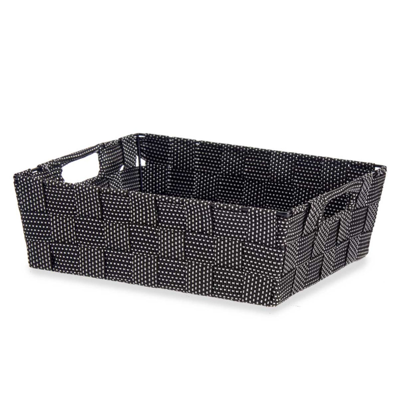 CESTA RECTANGULAR 23CM PRETA
