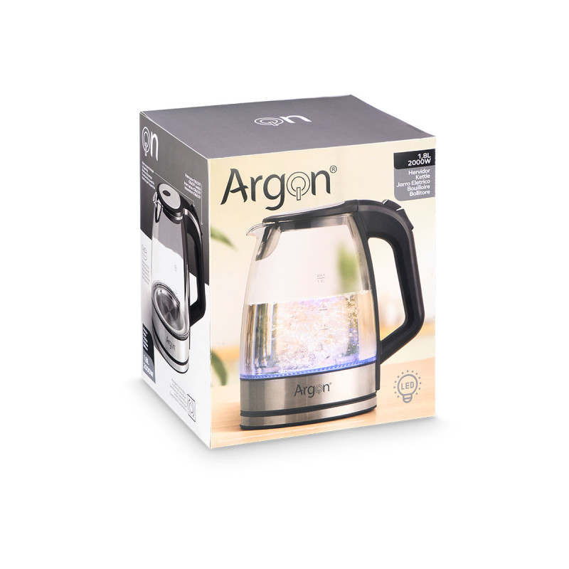 BOUILLOIRE EN VERRE ET ACIER INOXYDABLE 2000W 1,8L BOUILLOIRE EN VERRE ET ACIER INOXYDABLE 2000W 1,8L