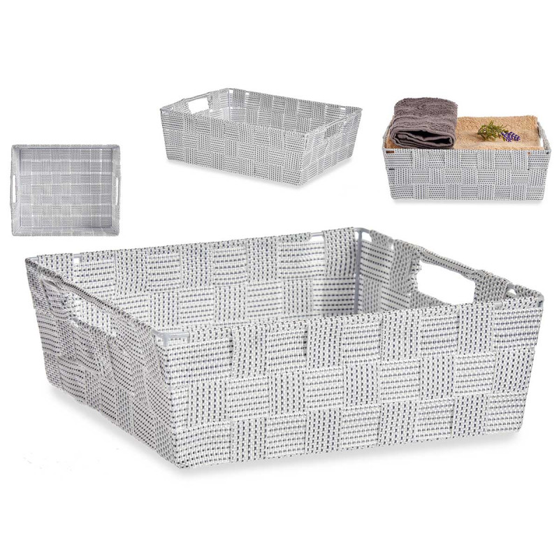 CESTA RECTANGULAR 23CM BRANCO
