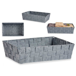 CESTA RECTANGULAR SEEM ASAS 34CM CINZA