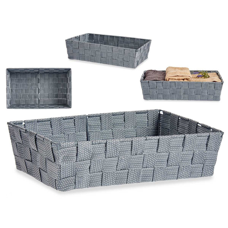 PANIER RECTANGULAIRE SANS ANSES 34CM GRI
