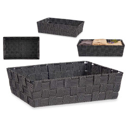 CESTA RECTANGULAR SEM ASAS 34CM PRETA