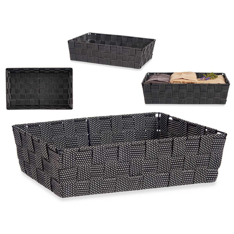 FABRIC BOX RECT WITHOUT HANDLE 34CM BLACK