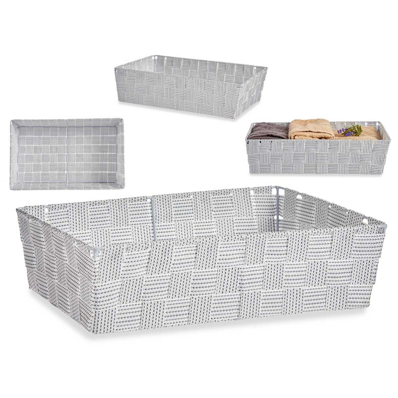 FABRIC BOX RECT WITHOUT HANDLE 34CM WHITE