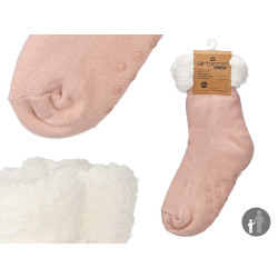 MEIAS EM SHERPA PARA CRIANÇAS ROSA CLARO