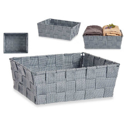 CESTA RECTANGULAR SEM ASAS 24CM CINZA