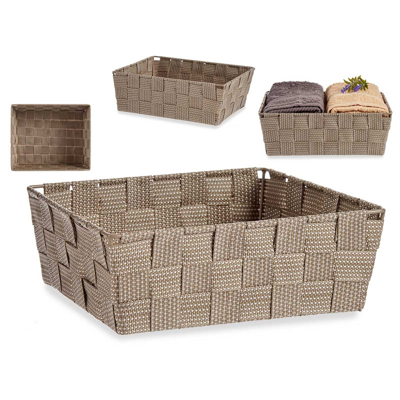 FABRIC BOX RECT WITHOUT HANDLE 24CM BEIGE