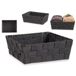CESTA RECTANGULAR SEM ASAS 24CM PRETA