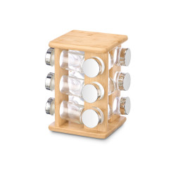 BAMBOO ROTATING 12 SPICES CONAINERS