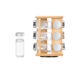 SUPORTE ROTATIVO PARA 12 FRASCOS ESPECIARIAS BAMBU