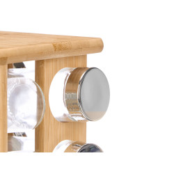 PORTE-ÉPICES ROTATIF 12 POTS BAMBOU