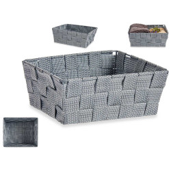 FABRIC BOX RECT WITHOUT HANDLE 17CM GREY