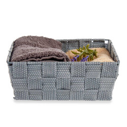 FABRIC BOX RECT WITHOUT HANDLE 17CM GREY