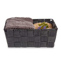 FABRIC BOX RECT WITHOUT HANDLE 17CM BLACK
