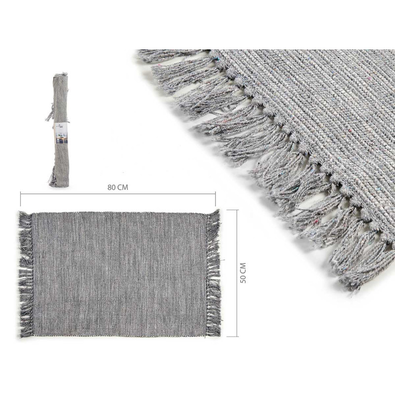 ALFOMBRA DE ALGODON GRIS 50X80CM