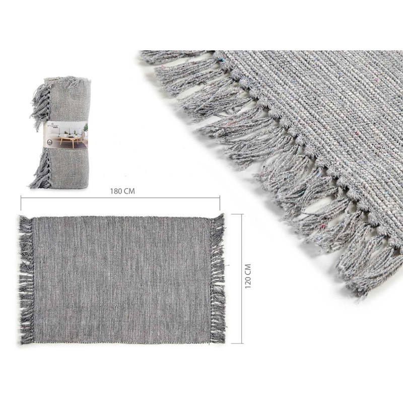 ALFOMBRA DE ALGODON GRIS 120X180CM