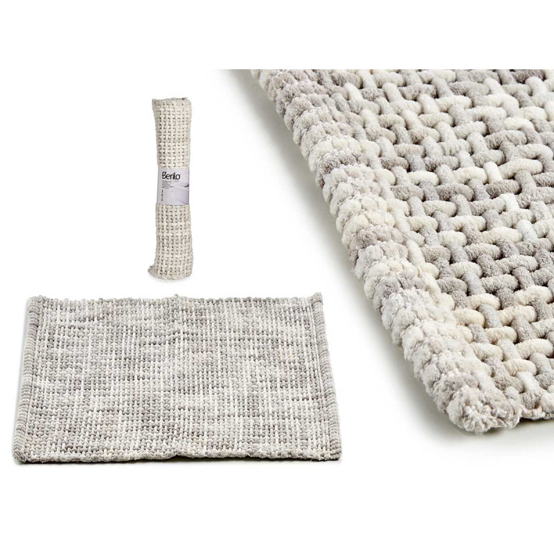 GREY KNITTED CARPET 50X80CM 