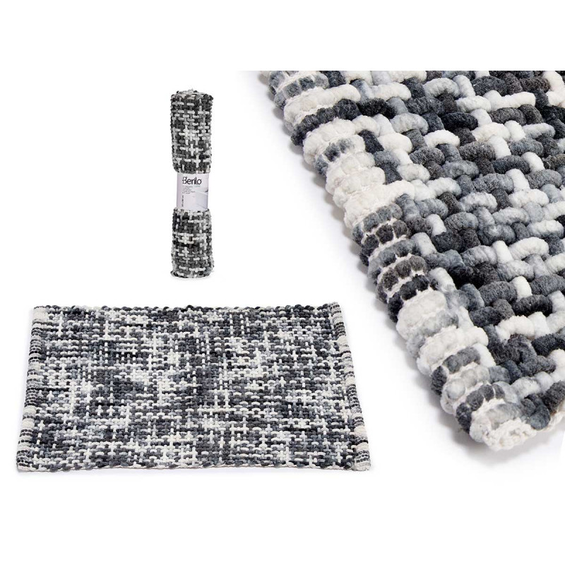 DARK GREY KNITTED CARPET 50X80CM  