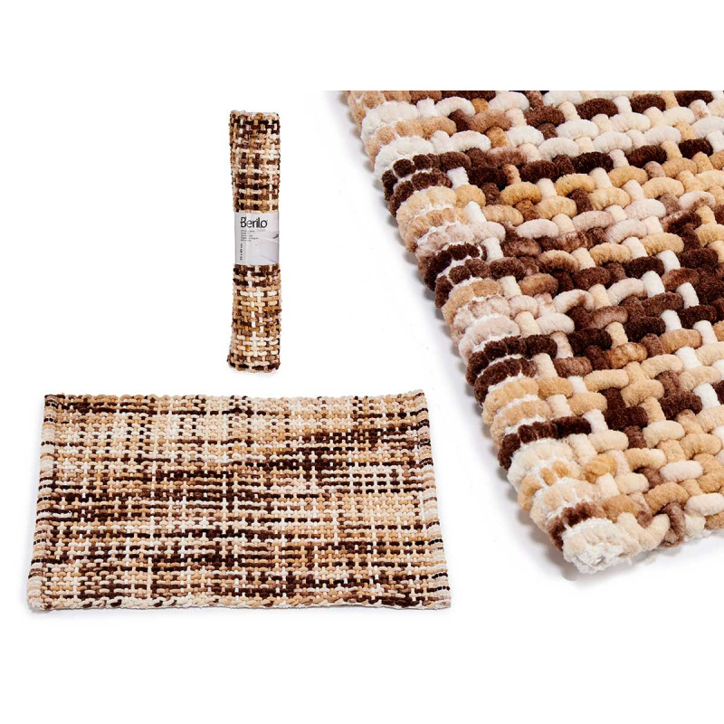 BROWN KNITTED RUG 50X80CM 