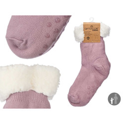 CALCETIN SHERPA INFANTIL LILA CLARO