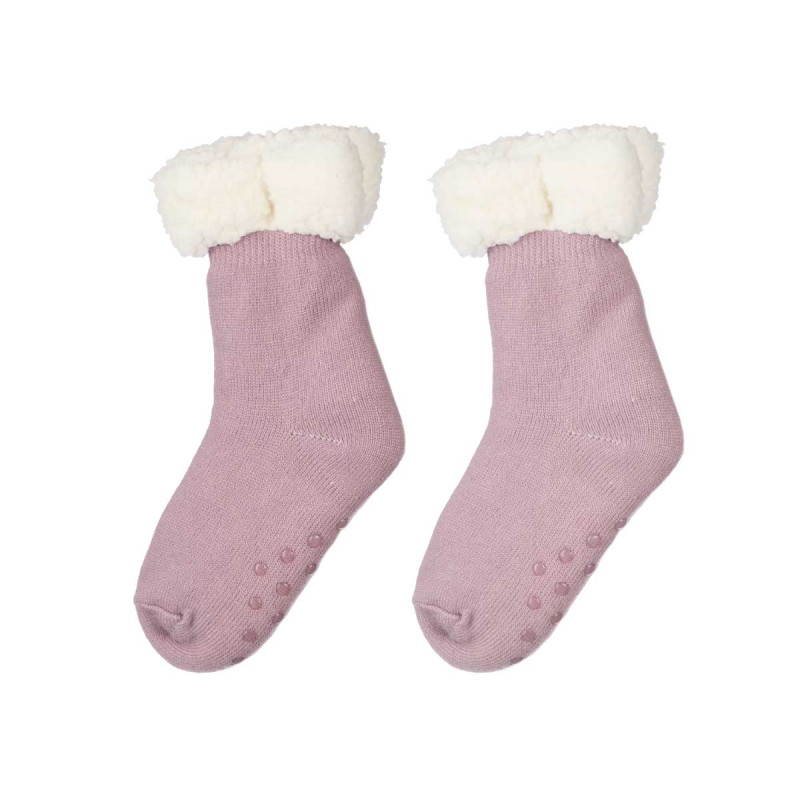 CALCETIN SHERPA INFANTIL LILA CLARO