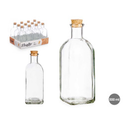 GLASS BOTTLE 500 ML CORK STOPPER 
