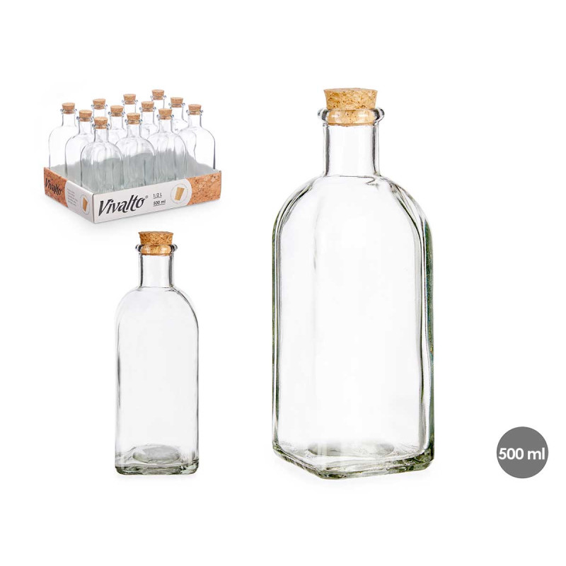 FRASQUE VERRE 500 ML COUVERCLE LIEGE 