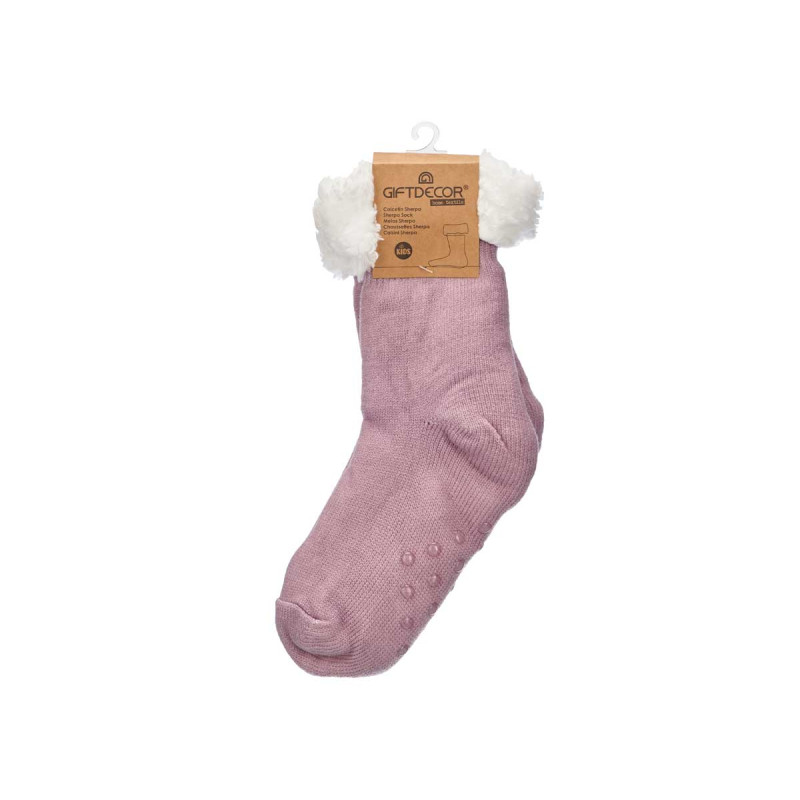 CALCETIN SHERPA INFANTIL LILA CLARO