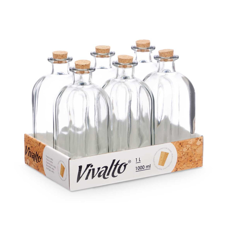 FRASQUE VERRE 1000ML BOUCHON LIEGE 