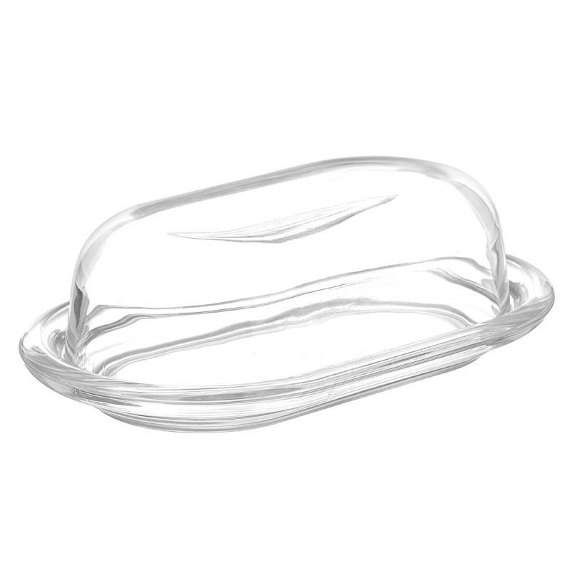 GLASS SMOOTH BUTTER DISH