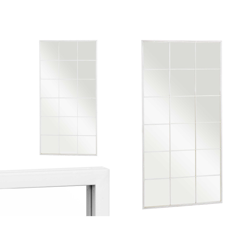 WHITE WINDOW MIRROR 180X90CM