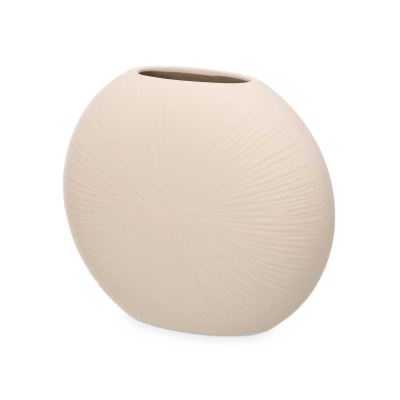 VASE CERAMIQUE CIRCULAIRE 29CM BEIGE