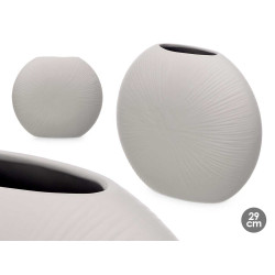 VASO CERAMICA FORMATO CIRCULAR 29CM CINZENTO
