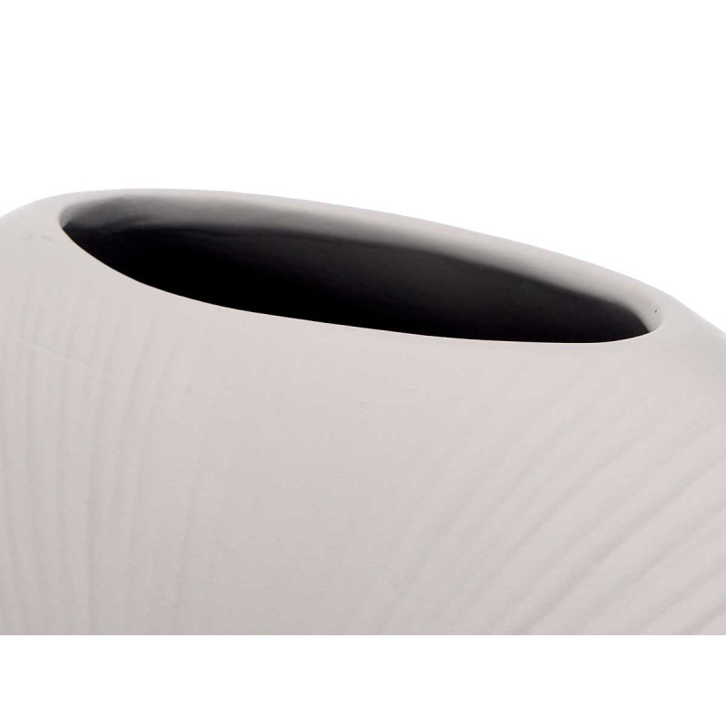 VASO CERAMICA FORMATO CIRCULAR 29CM CINZENTO