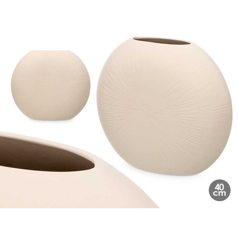 VASO CERAMICA FORMATO CIRCULAR 40CM BEGE