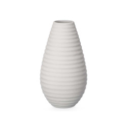 CERAMIC VASE HORIZONTAL STRIPE 33CM GREY