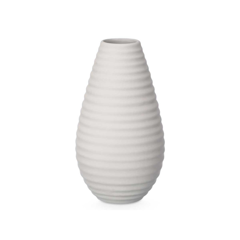 CERAMIC VASE HORIZONTAL STRIPE 33CM GREY