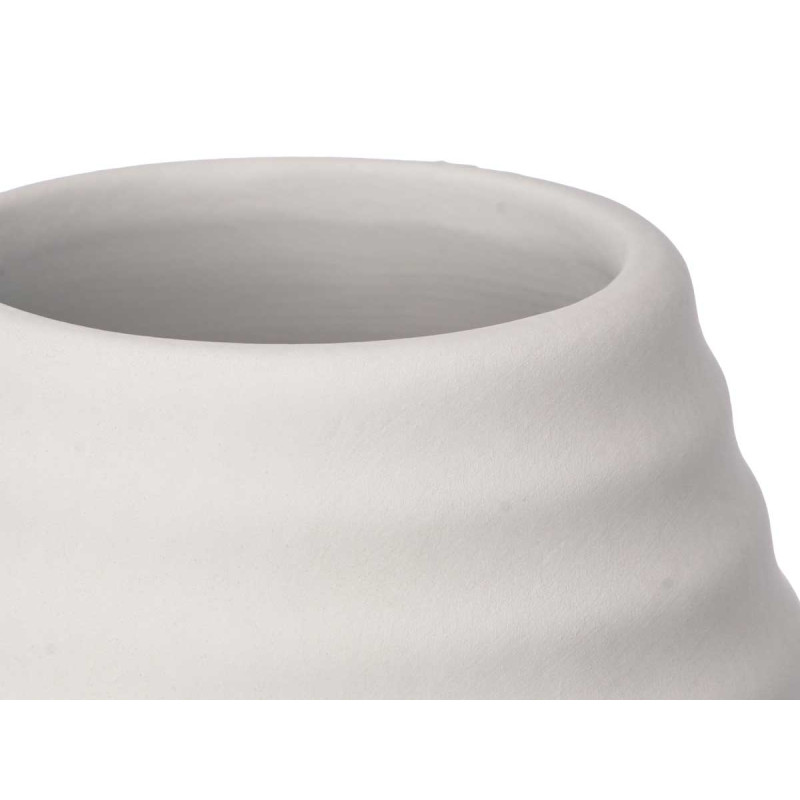CERAMIC VASE HORIZONTAL STRIPE 33CM GREY