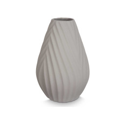 CERAMIC VASE DIAGONAL STRIPE 31CM GREY