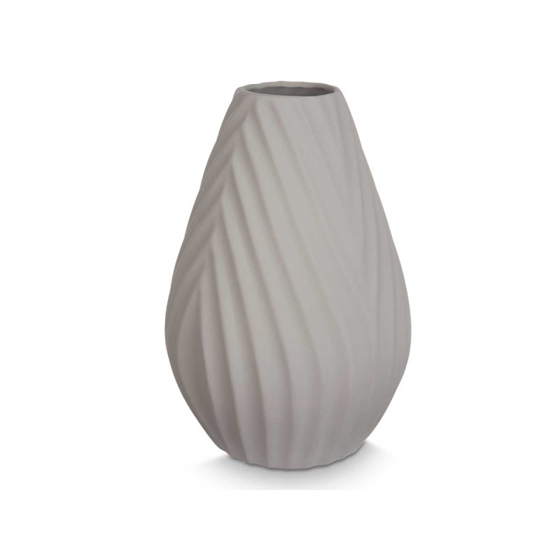 CERAMIC VASE DIAGONAL STRIPE 31CM GREY