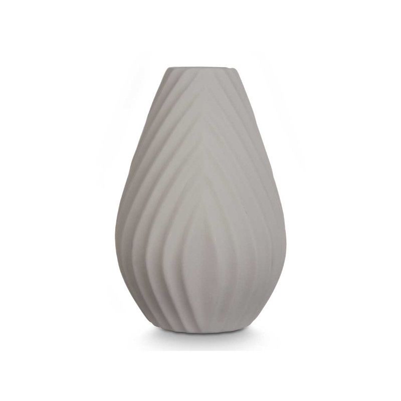 CERAMIC VASE DIAGONAL STRIPE 31CM GREY