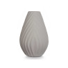 VASO CERAMICA RISCAS DIAGONAIS 31CM CINZENTO