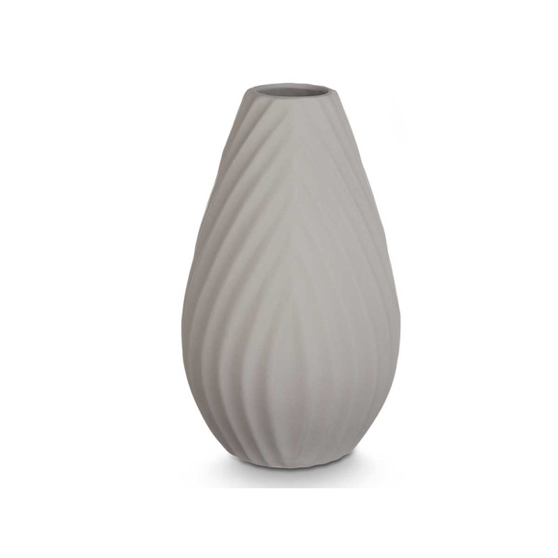 CERAMIC VASE DIAGONAL STRIPE 41CM GREY