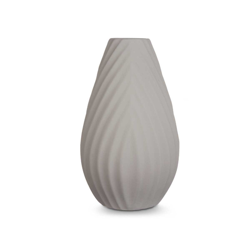 CERAMIC VASE DIAGONAL STRIPE 41CM GREY